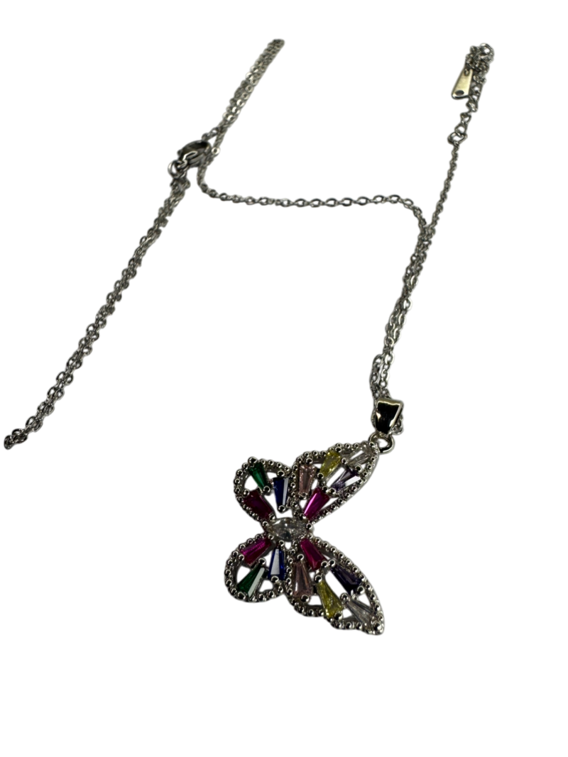 Silver Rainbow Butterfly Pendant - Image 4