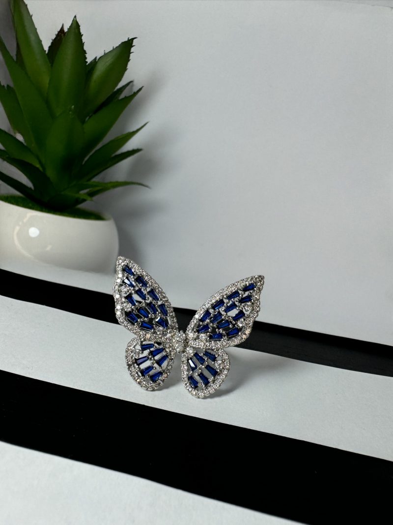 Royal Blue Fairy Butterfly Ring - Image 2